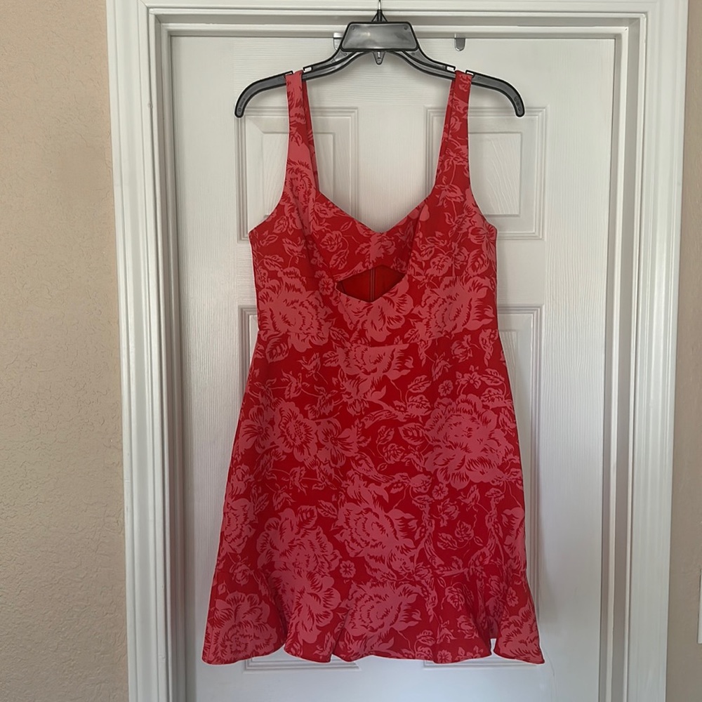 BCBG MAXAZRIA Pink and Red Mini Dress (size 10)